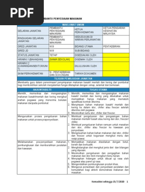 Jd Pembantu Penyediaan Makanan N19 Pdf