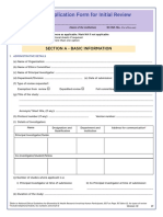 Application Form For Initial Review: Section A - Basic Information