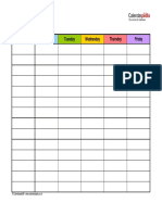 Timetable: Name: Time / Period Monday Tuesday Wednesday Thursday Friday