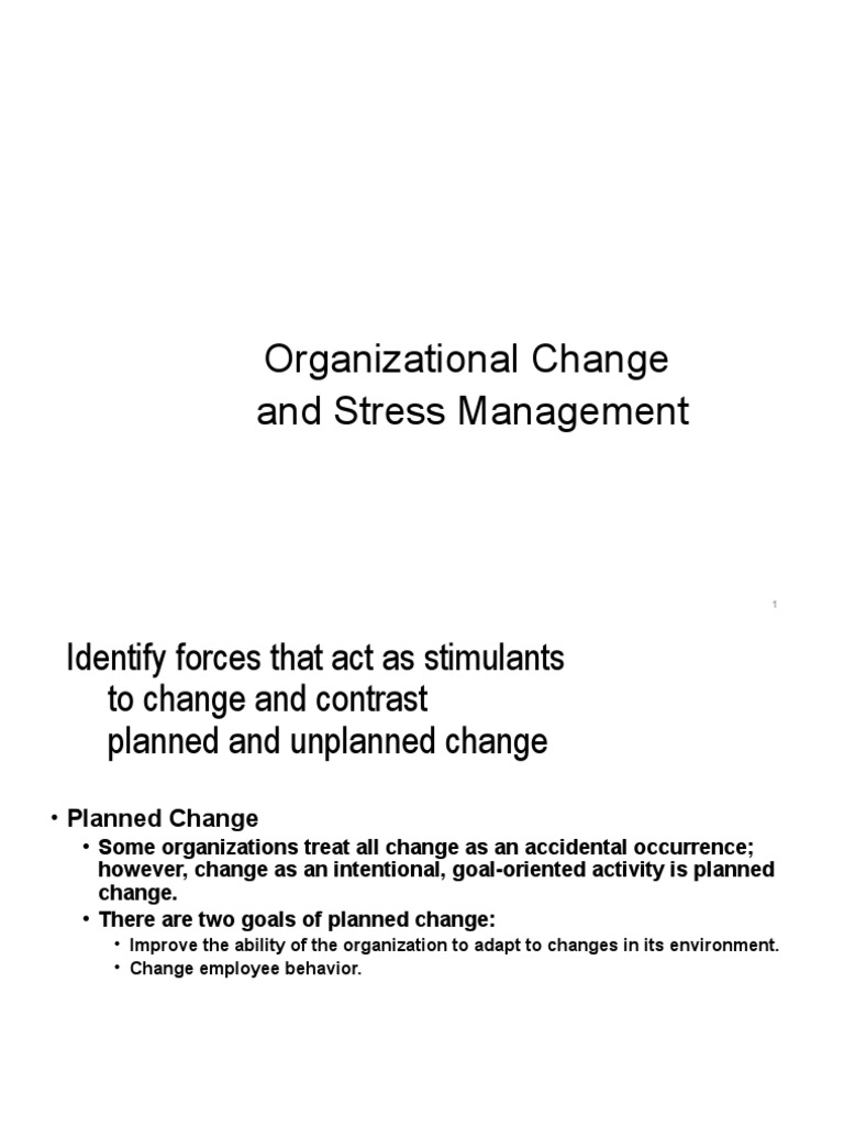 Organizational Change and Stress Management | Download Free PDF ...