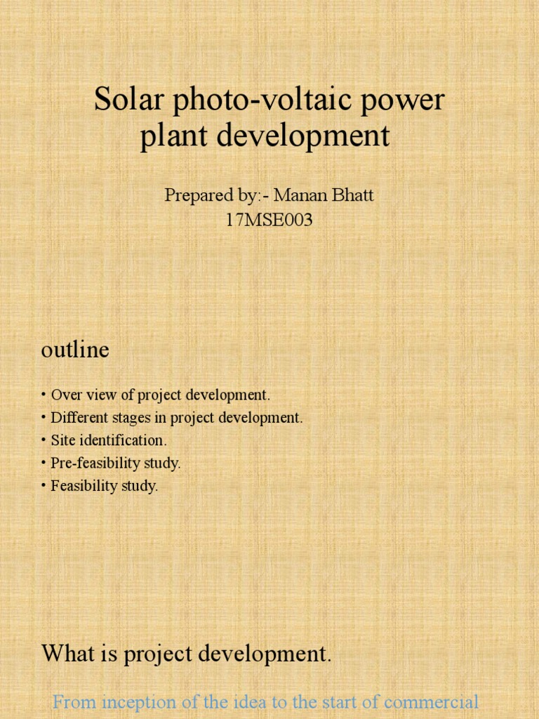 17MSE003 PV Plant Devlopement | PDF | Feasibility Study | Photovoltaics