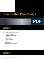 Photovoltaic Plant Design: Presentation By, Jay Joshi (17MSE005)