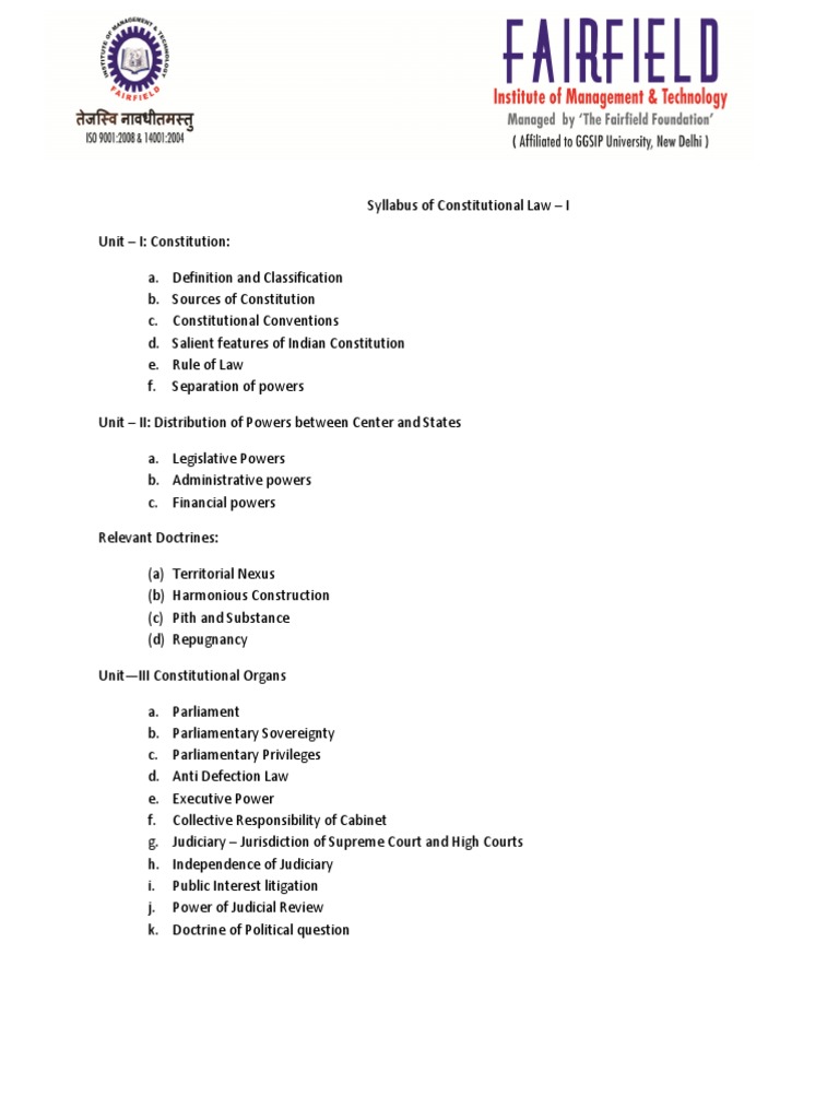 Constitutional - Law - 1 PDF | PDF | Constitution | Separation Of Powers