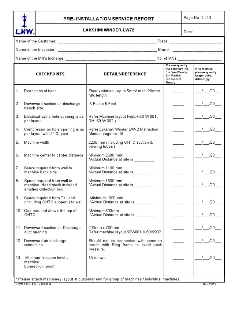 Lakshmi Winder LW72 Pre-Installation Report | PDF | Energy Technology ...