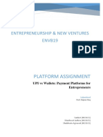 Entrepreneurship & New Ventures ENVB19: Platform Assignment