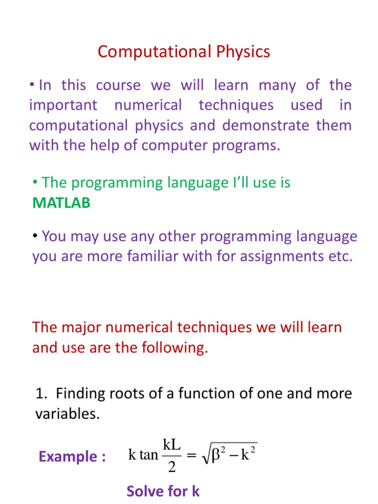 Computational Physics: - The Programming Language I'll Use Is | PDF ...