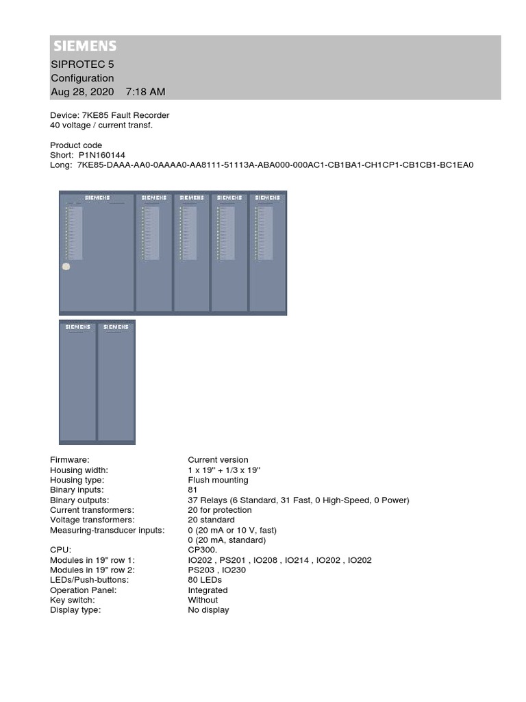 7KE85 Config | PDF | Power Supply | Networking Standards