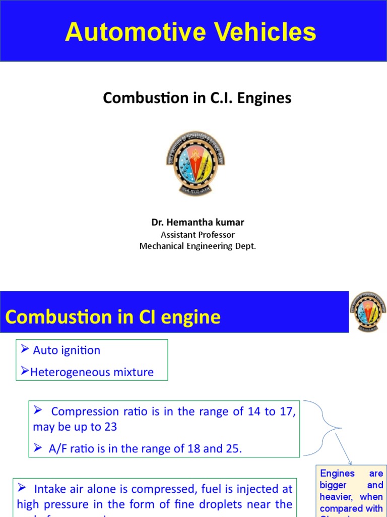 Combustion in CI Engines PDF Combustion Diesel Engine