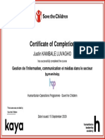 Gestion de Linformation, Communication Et Médias Dans Le Secteur Humanitaire - Certificat de Réussite PDF