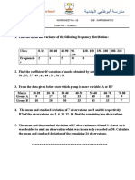 Class: 11 Worksheet No-10 Sub: Mathematics CHAPTER - Statistics