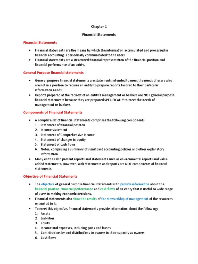 Overview of General Purpose Financial Statements | PDF | Financial ...