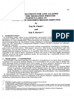 Adr - Argument For and Against Use of The Mediation Process Particularly in Family and Neighbourhood Disputes