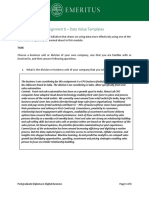 Assignment 6 - Data Value Templates: Postgraduate Diploma in Digital Business Page 1 of 4