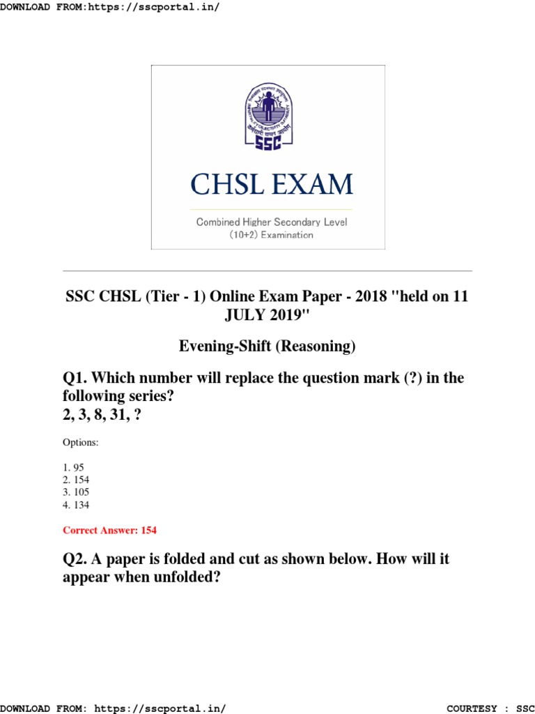 SSC CHSL 2018 Tier-1 Exam Paper Analysis | PDF | Teaching Methods ...