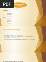 Presentation:Operatin G System: Topic:CPU Scheduling and Real Time Scheduling