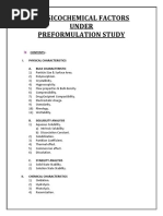 Physicochemical Factors Under Preformulation Study: Contents:-I. Physical Characteristics A. Bulk Characteristic