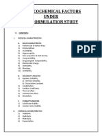 Physicochemical Factors Under Preformulation Study: Contents:-I. Physical Characteristics A. Bulk Characteristic