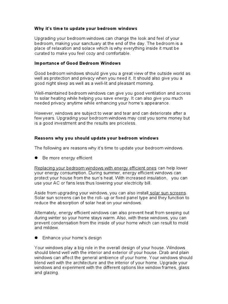Why It's Time To Update Your Bedroom Windows PDF Window Ventilation (Architecture)