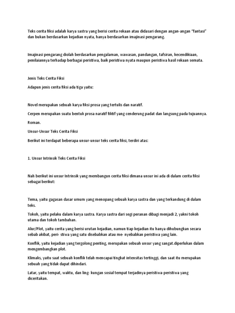 Teks Fiksi