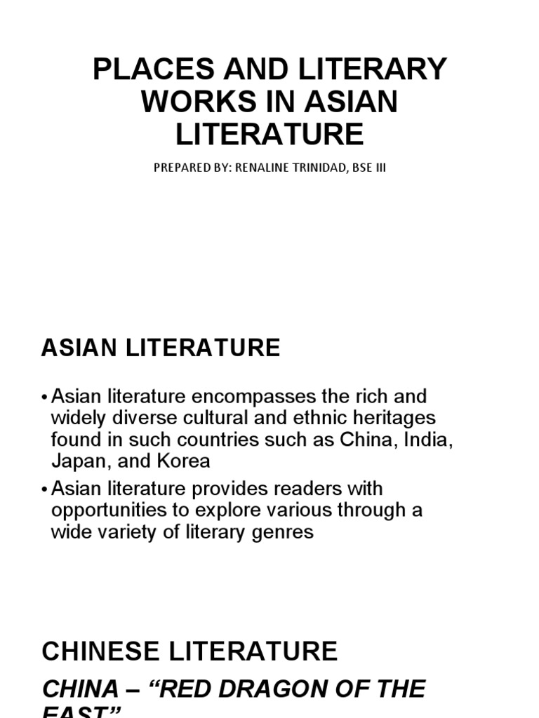 Places and Literary Works in Asian Literature | PDF | Confucianism | Poetry