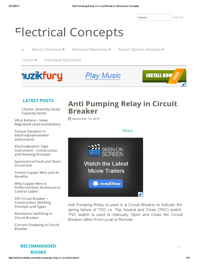 Electrical Concepts Anti Pumping Relay in Circuit Breaker PDF