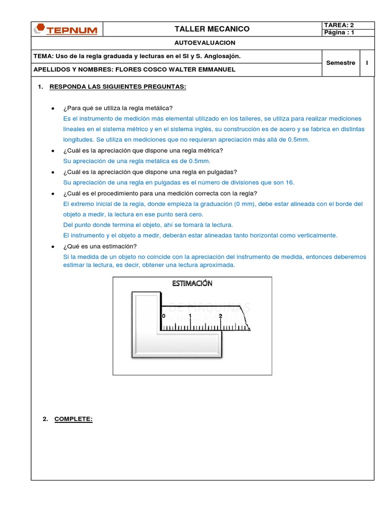 Mediciones con regla graduada y conversión de unidades en el Sistema ...