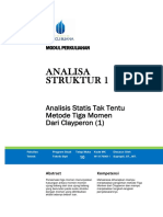 Modul 10. Analisis Statis Tak Tentu Metode Tiga Momen Dari Clayperon PDF