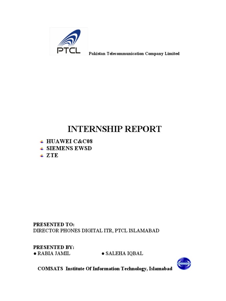 Internship Report: Huawei C&C08 Siemens Ewsd ZTE | PDF | Telephone ...