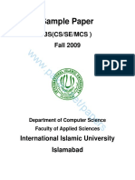 IIU Admission Sample Paper - BS Computer Science