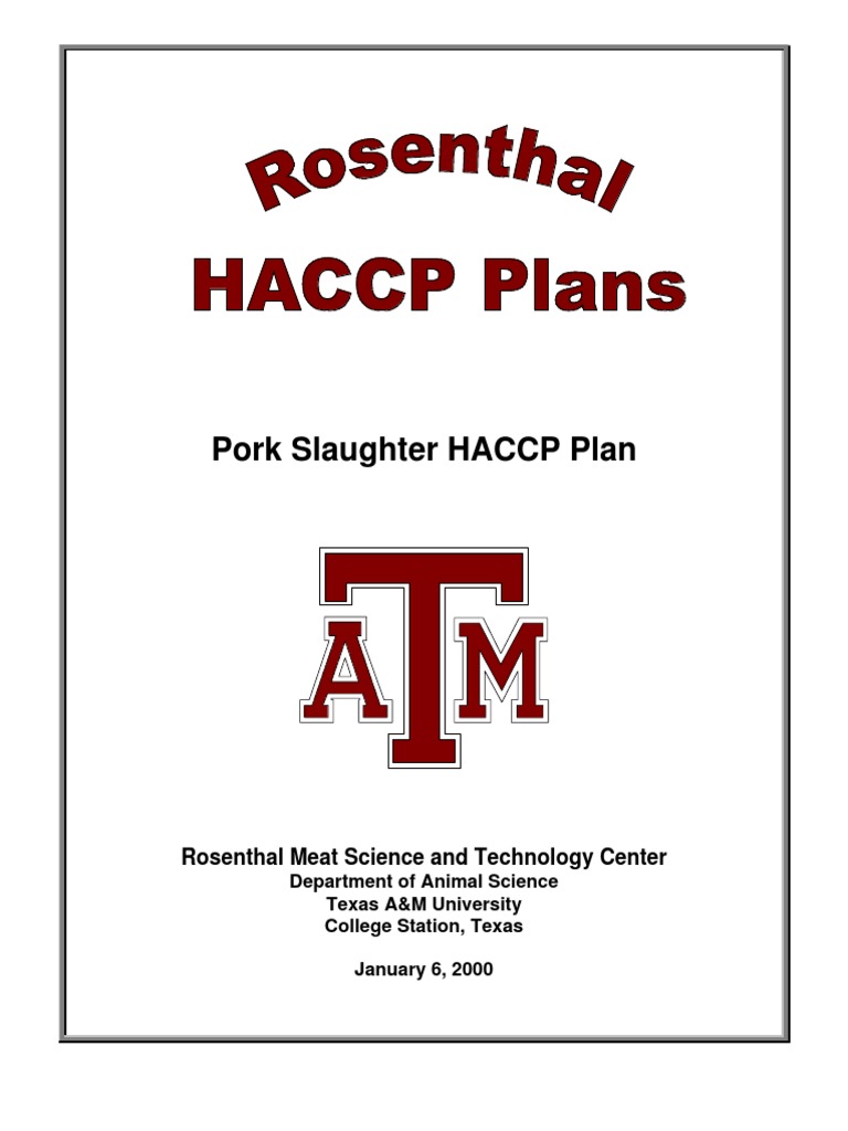 Pork Slaughter HACCP Overview | PDF | Abdomen | Animal Slaughter