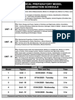 Lt-21 Medical Preparatory Model Online Examination Schedule: Phy: Che: Bio