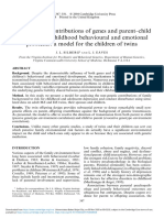 Analysing The Contributions of Genes and Parentchild Interaction To Childhood Behavioural and Emotional Problems A Model For The Children of Twins