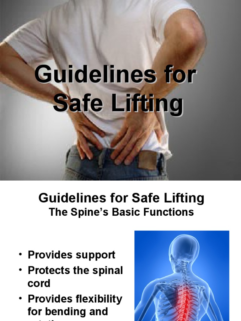 Safe Lifting Guidelines | PDF | Vertebral Column | Human Body