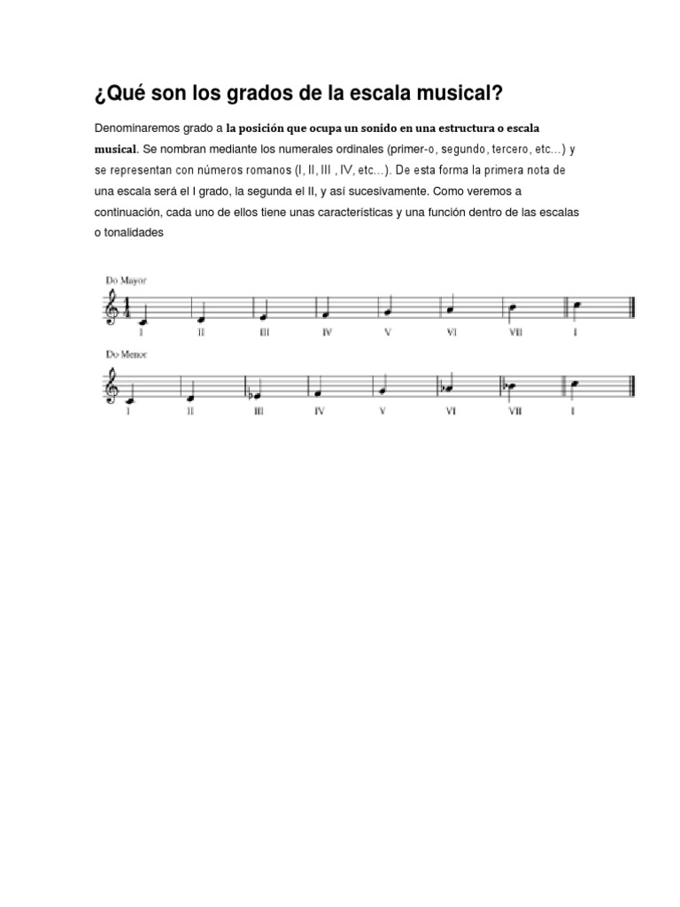Grados de la Escala Musical Explicados | PDF | Artes del Lenguaje y ...
