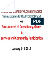 Training Program For PIU/PCO/DUDBC Staff: Integrated Urban Development Project