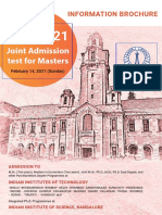 Joint Admission Test For Masters: Information Brochure
