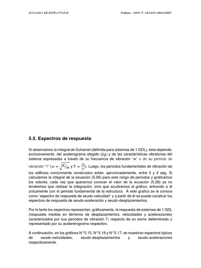 Espectros de Respuesta y Fourier | PDF | Densidad espectral | Dinámica ...