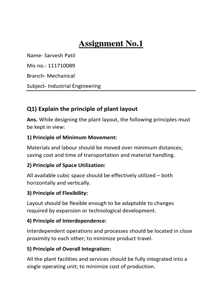Principles and Types of Plant Layouts | PDF | Economic Sectors | Industries