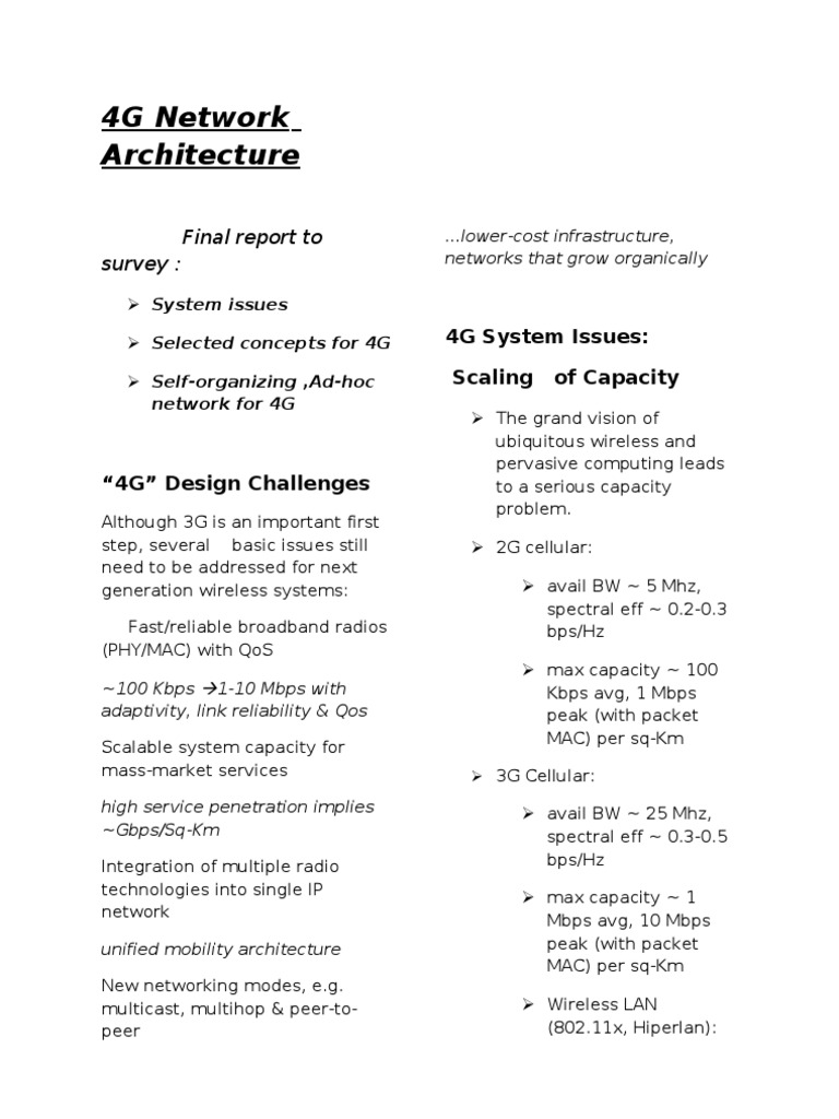 4G Network Architecture Overview | PDF | 4 G | Wireless Lan