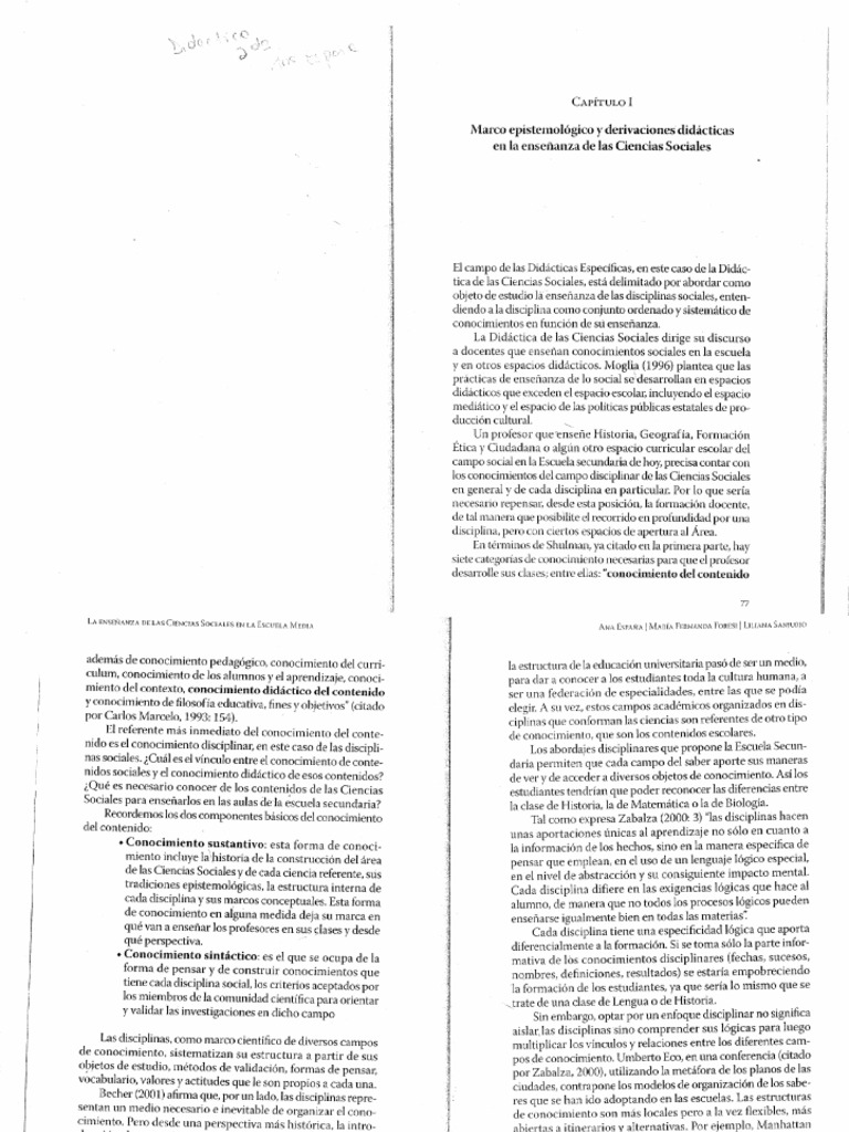 La Enseñanza de Las Ciencias Sociales en La Escuela Media Caps. 1, 2, 3 ...