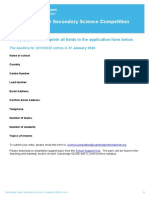 Science Competition Entry Form