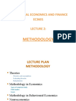 Behavioural Economics and Finance EC3601: Methodology