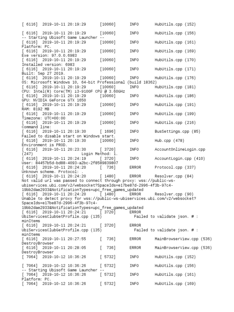 Ubisoft Game Launcher Logs Analysis | PDF | Graphics Processing Unit ...