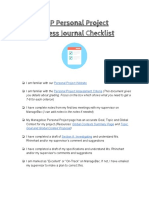 Process Journal Checklist For MYP Personal Project