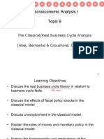 Macroeconomic Analysis I Topic 9: The Classical/Real Business Cycle Analysis (Abel, Bernanke & Croushore: Chapter 10)