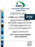 Modelo Certificado Empilhadeira