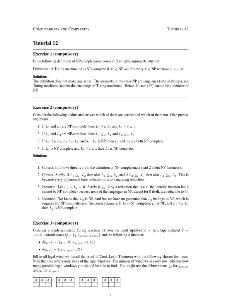 Tutorial 12: Exercise 1 (Compulsory) | PDF | Time Complexity ...