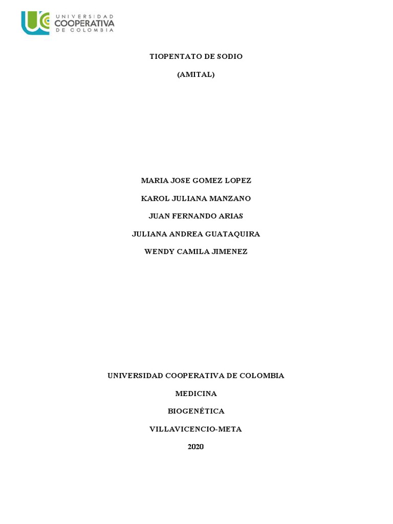 Tiopentato de Sodio (Amital) PDF Ácido gammaaminobutírico Sinapsis