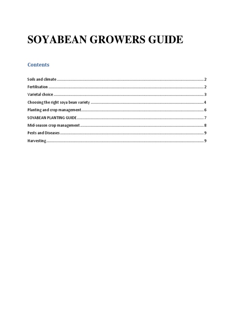 Soya Growers Guide PDF | PDF | Fertilizer | Soybean