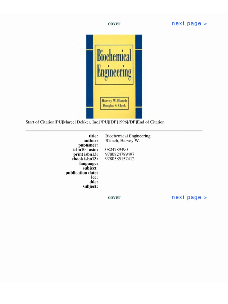 Biochemical Engineering | PDF